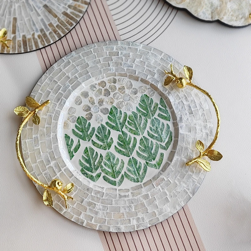 Resin Art Tray - Vintage Luxury Shell Decorative Tray Countertop