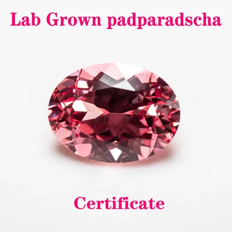 

Lab Grown Padparadscha Oval Shape Red Lotus Flower for Charms Beads Diy Jewelry Making Materials Selectable AGL Certificate