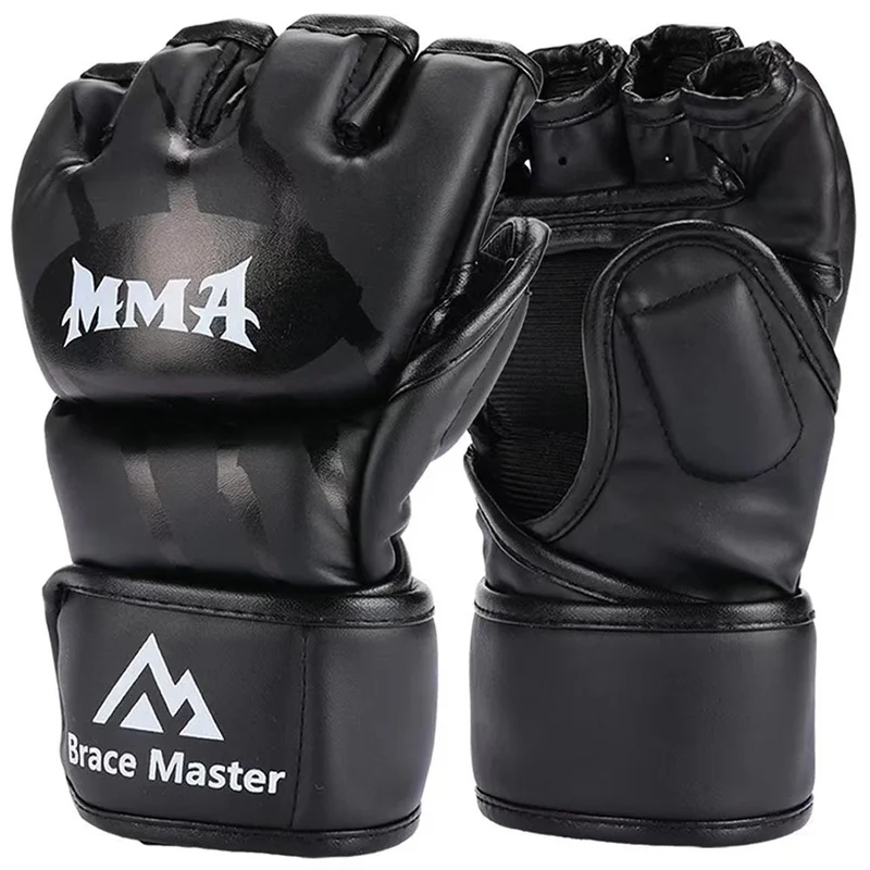 Guantoni da boxe mezze dita MMA professionali addensati Sanda Fighting Muay Thai guanti da allenamento accessori per l\'allenamento di boxe