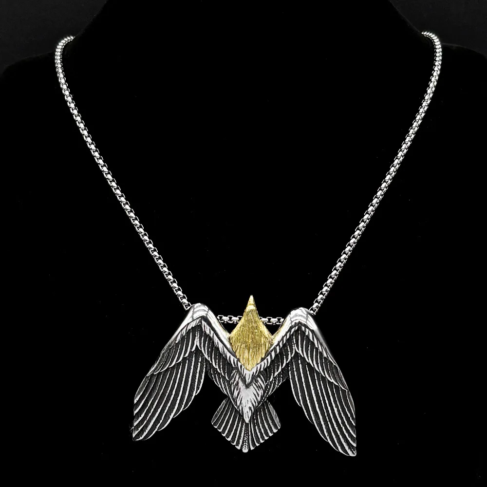New style personalized stainless steel eagle pendant necklace, trendy eagle multi-purpose sweater chain accessory for both men a