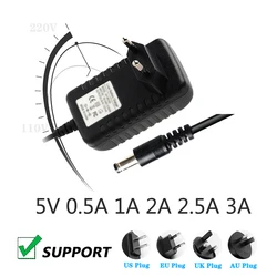Adapter DC 5V 0.5A 1A 2A 2.5A 3A AC 100-240V Converter Power Adaptor 5 V Volt 1000MA Power Supply Charger 5.5*2.1MM