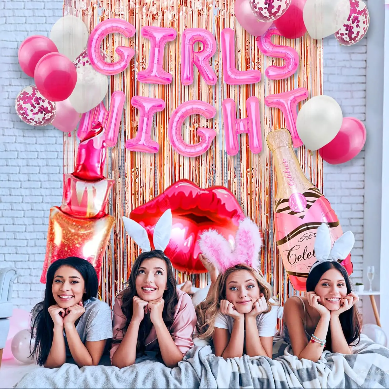 Lventy-Girls Night Party Decoração, só quero Fun Banner, Pijama médio, 45 pcs