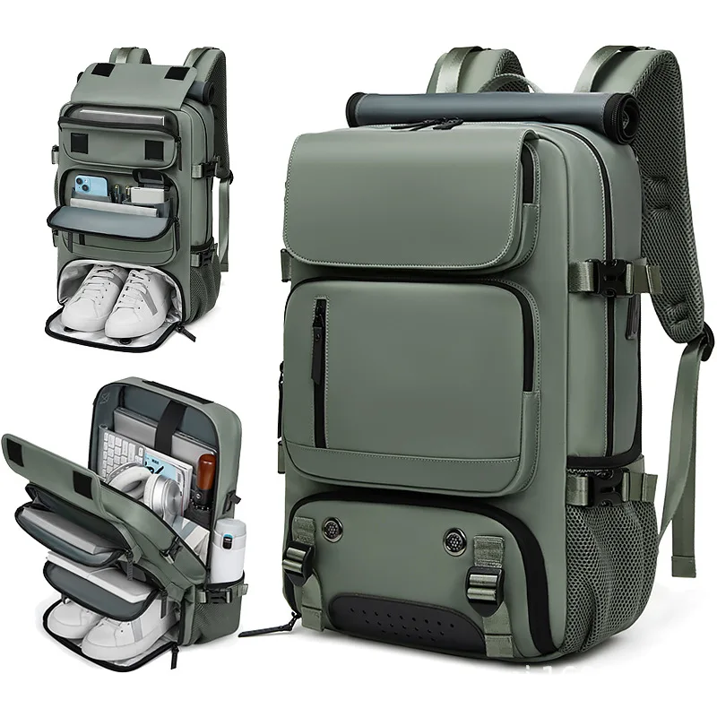 Backpack Men's Outdoor Travel Backpack Large Capacity Crossbody Bag Travel Luggage Bag 16 Inches Computer Bag USB Charging Port
