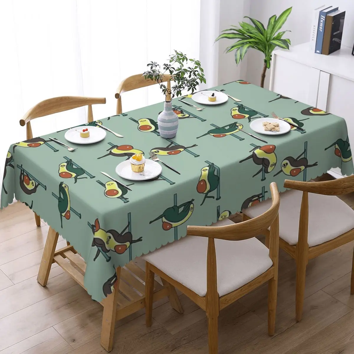Avocados Pole Dancing Club Customized Rectangular Tablecloth Waterproof Table Cover for Dining Events Table Cloth