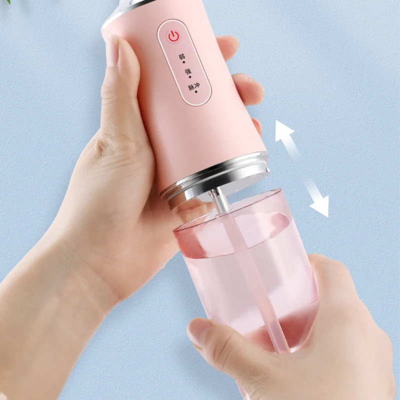 Irrigador Oral Portátil com USB, Jato de Água Dental Recarregável, Tanque de Água, Limpador de Dentes Impermeável, 3 Modos