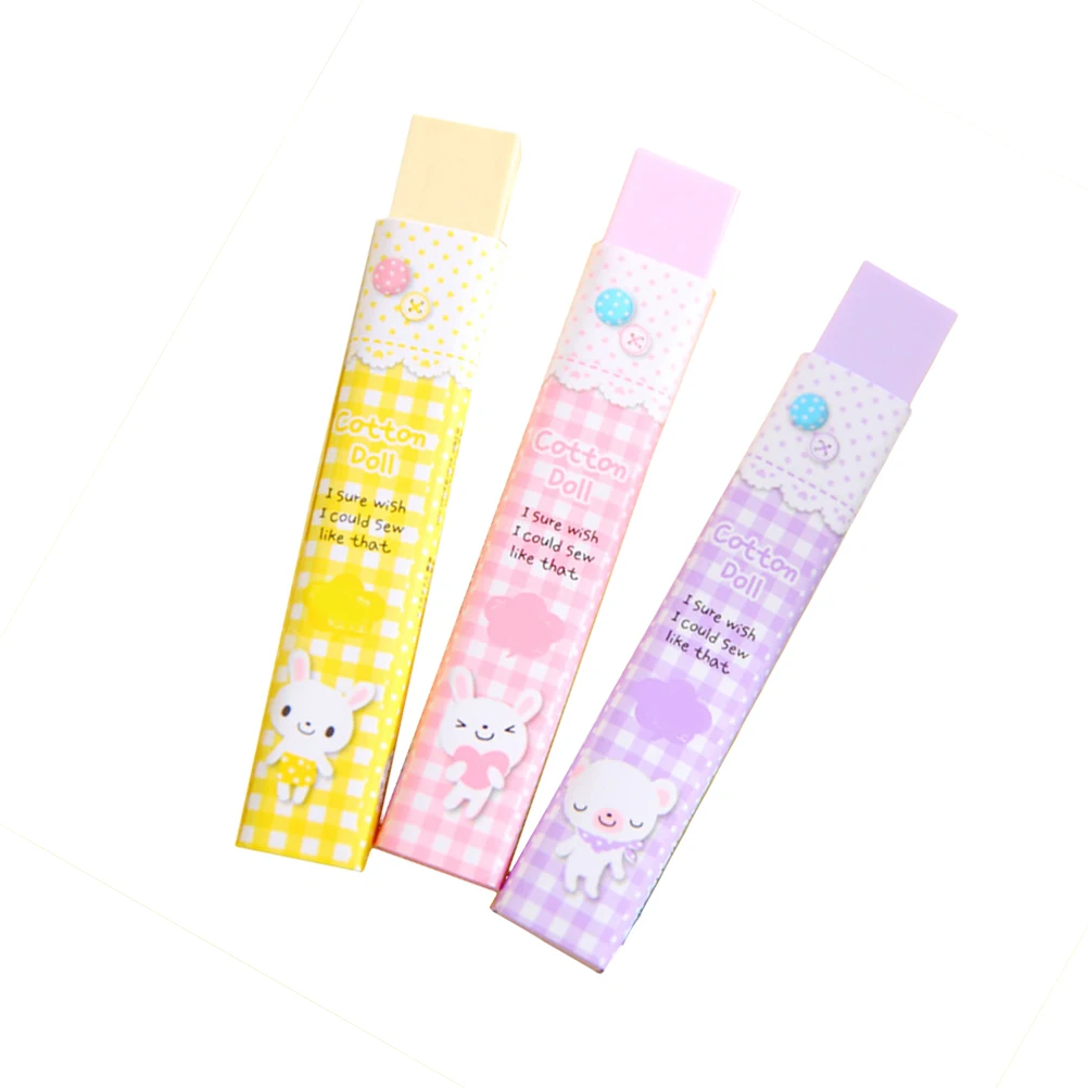 

3 Pcs Korean Version Colorful Cartoon Eraser Student Erasers for Pencils School Stationery