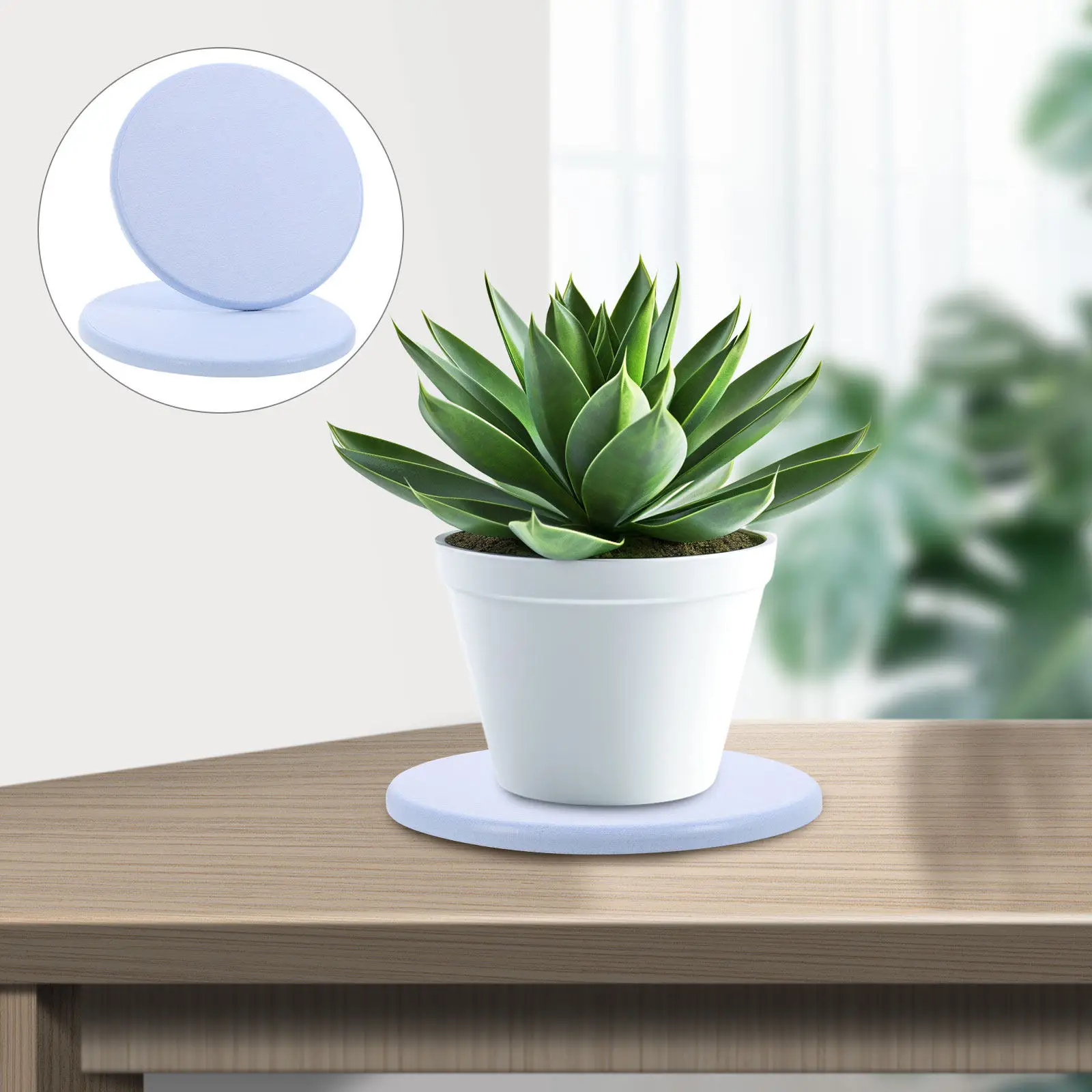 2Pcs Diatomite Planter Mat Absorbent Flowerpot Pad Non-Slip Water Absorbing Saucer for Pots Coaster Placemat Desktop Bathroom