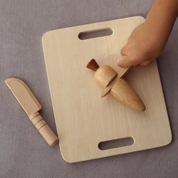 Wooden Kids Knife Cooking Toys Safe Knives Cutting Fruit Vegetable Chopper Kitchen Toy Montessori Education Tools For Toddlers