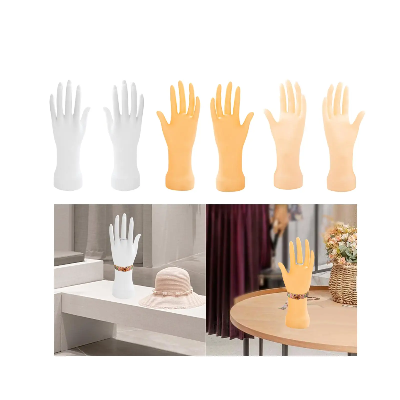 Female Mannequin Hand, Hand Rings Display Stand Jewelry Organizer Bracelet Bangle Necklace Holder for Hand Chain, Glove