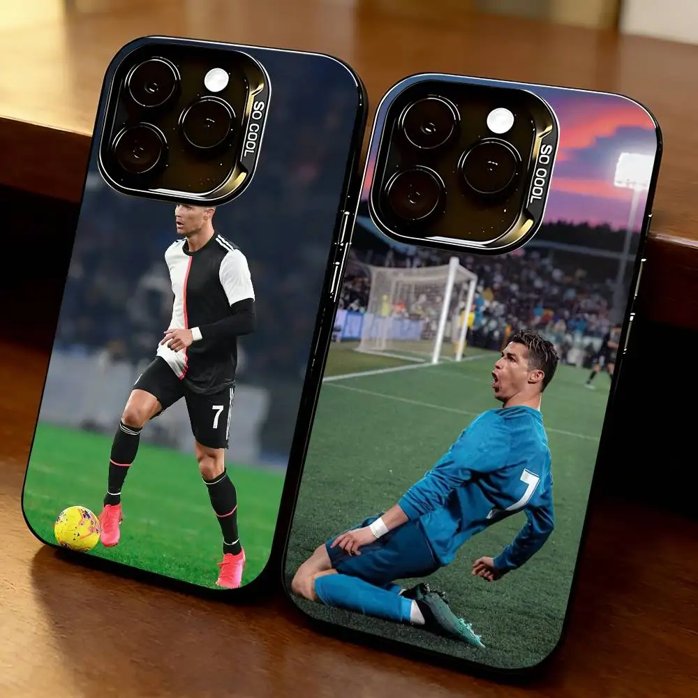 

Famous A-Athlete C-CR7 Phone Case For iPhone 17,16,15,14,13,12,11 Plus,Pro Max,XS,Colorful Silver Black Cover
