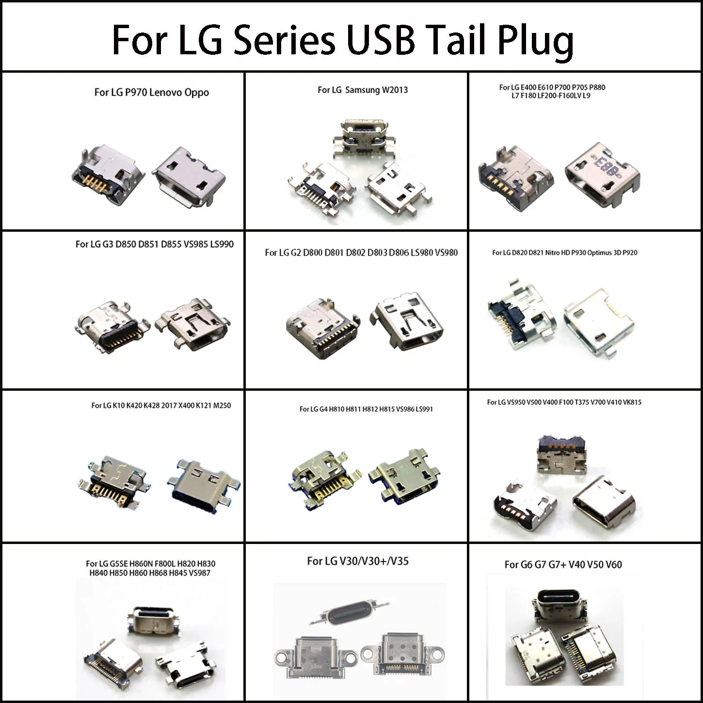 1PC For LG Series G2/3/4/5/6 VS950 P970 K10 X230 M150 5/6/7/11 Pin Micro mini USB Charging Data Tail Plug Socket Port Connector