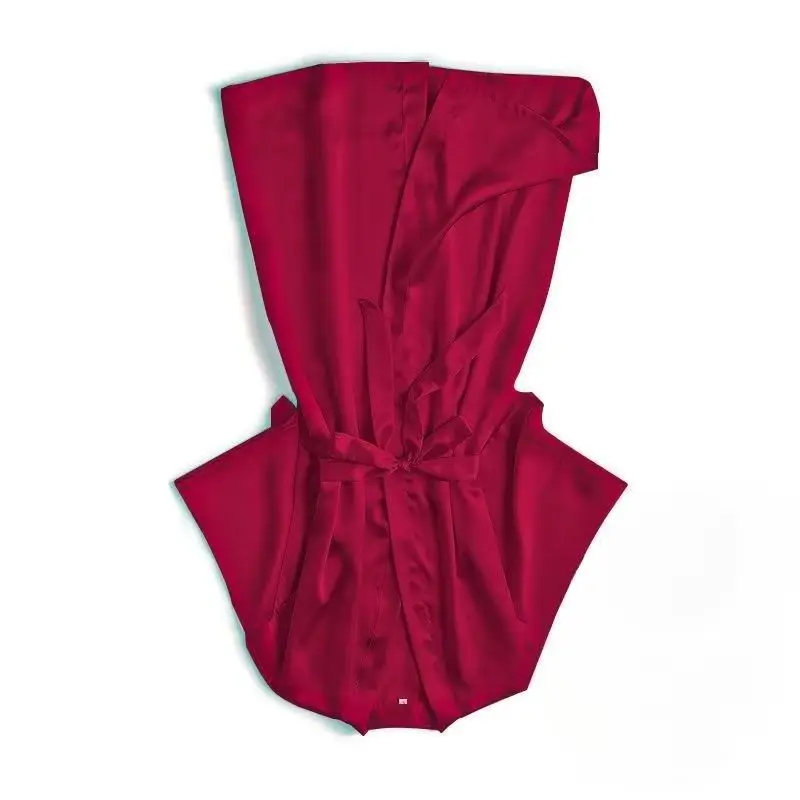 Ice Silk Bathrobe Pajamas Female Internet Celebrity Korean Version Loose Cardigan Belt Hotel Bathrobe Can Be Worn Outside Lounge