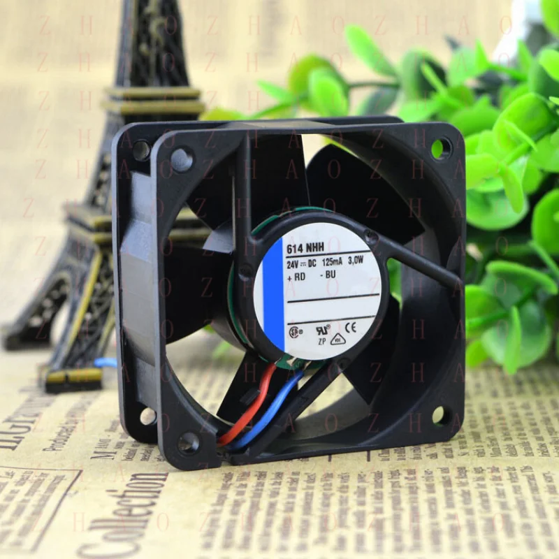 

L+ 1PIECE for EBMPAP 614NHH DC24V 125MA 3.0W 60*60*25MM Silent High end equipment fan