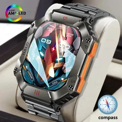 Men's New Military Bluetooth Call Smart Watch Outdoor Large Battery Sports Waterproof Compass Men's Electronic Smart Watch 2024