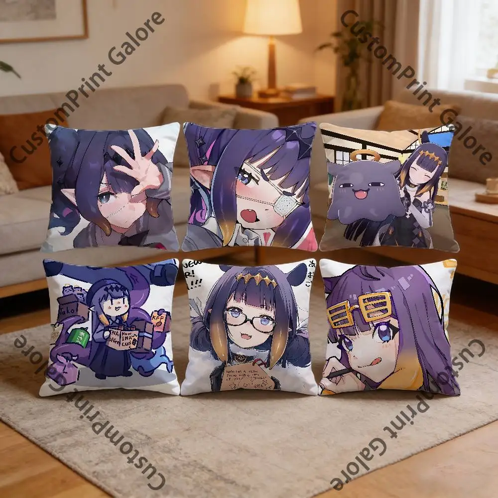 

N-Ninomae Ina Nis Square Throw Pillow Cover Multiple Sizes Soft for Sofa Bedroom Living Room Home Decorative