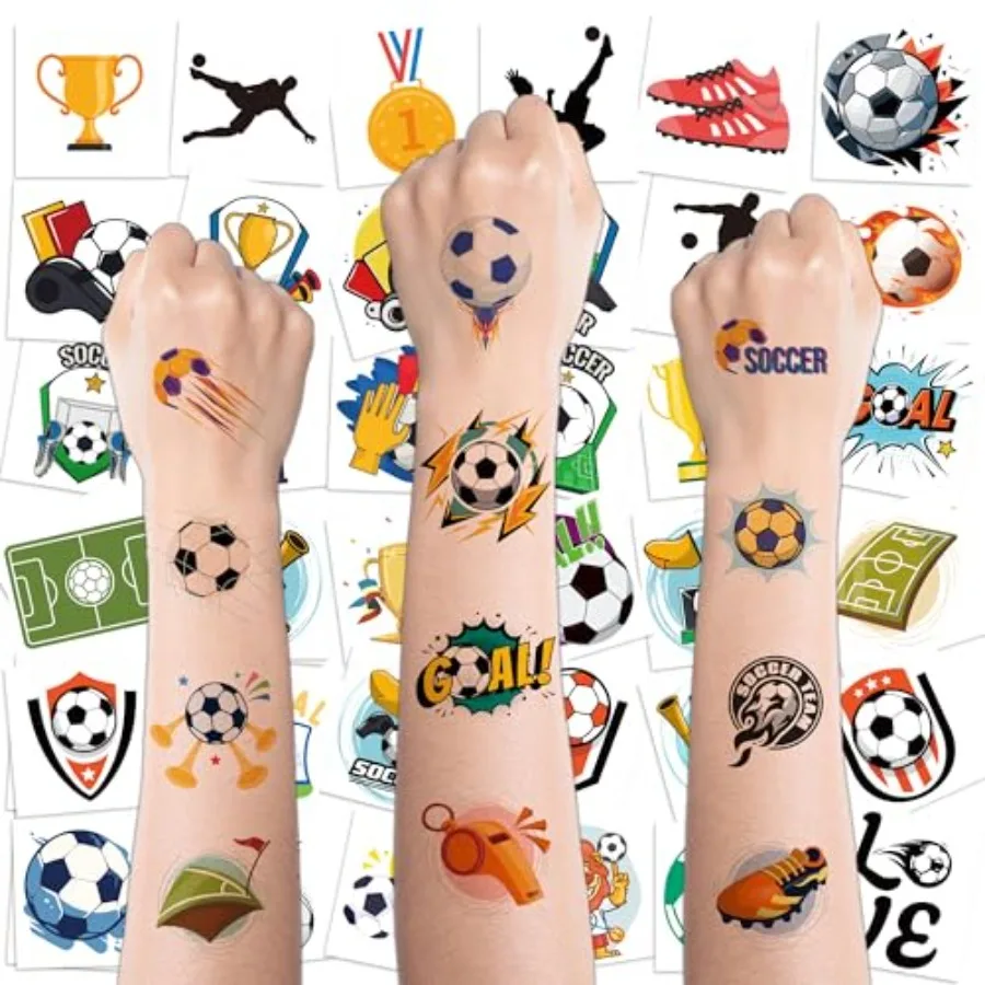 

Soccer Party Favors - 150 PCS Tattoos for Boys Adults Soccer Mom Essentials - Soccer Birthday Party Decorations Soccer Ball 202