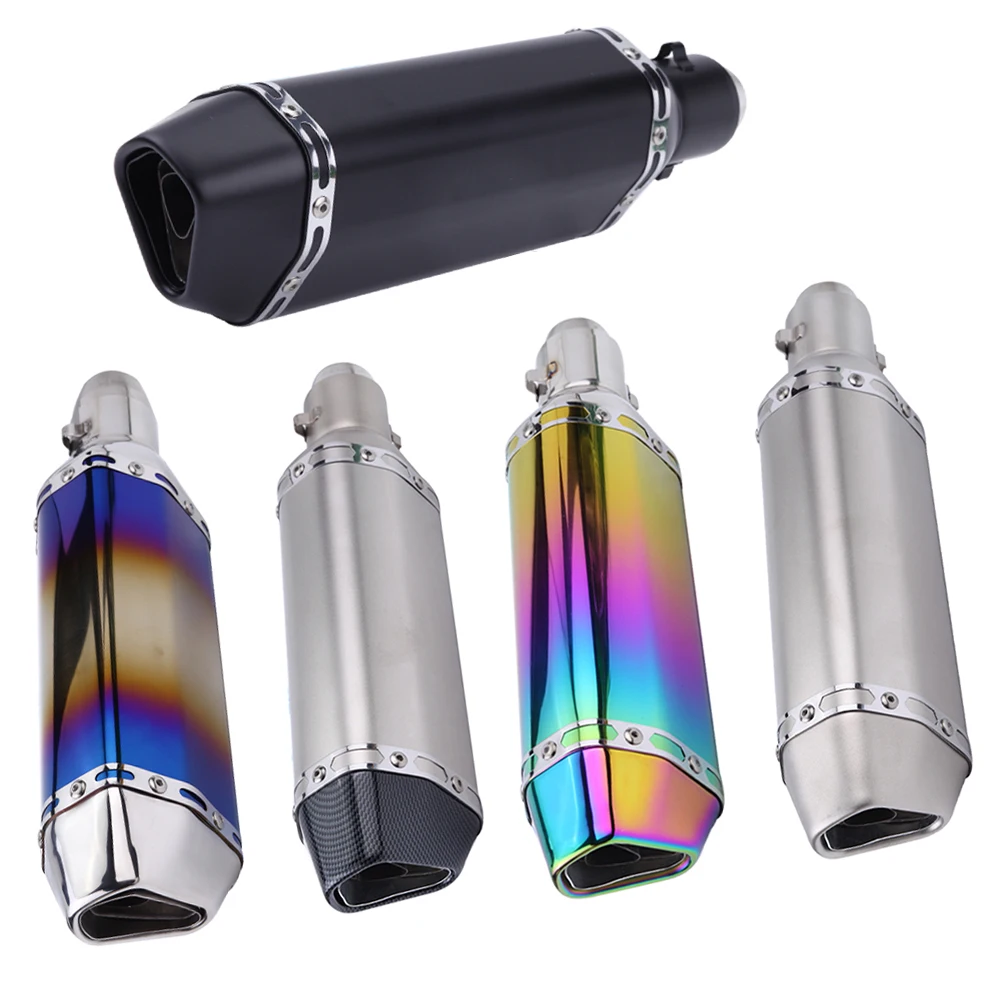 Mofles Exosto de 38-51mm para Moto, Tubo de Escape Universal para Motocicleta con Silenciador