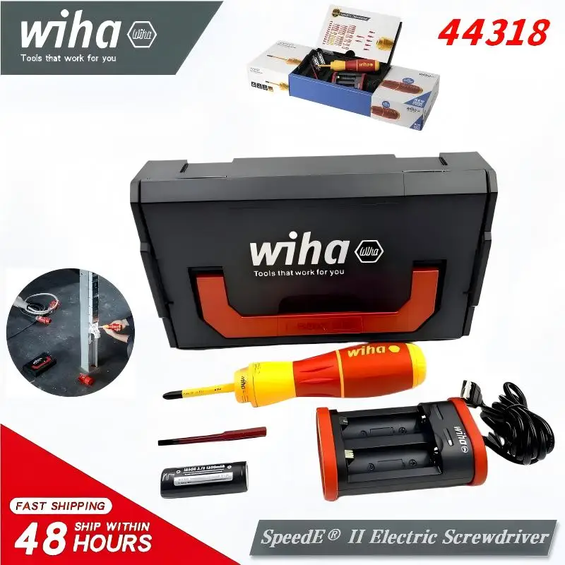 

WIHA 44318 SpeedE® II Electric Screwdriver 7pcs Ultra-Thin Bits LED Light 0.4/1Nm Torque USB Charging（44548）