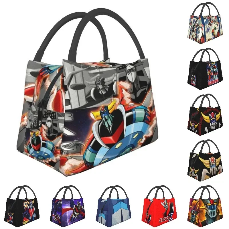 Goldrake Goldorak Anime Z Resuable Lunch Boxes for Women Multifunction UFO Robot Grendizer Food Insulated  Bag