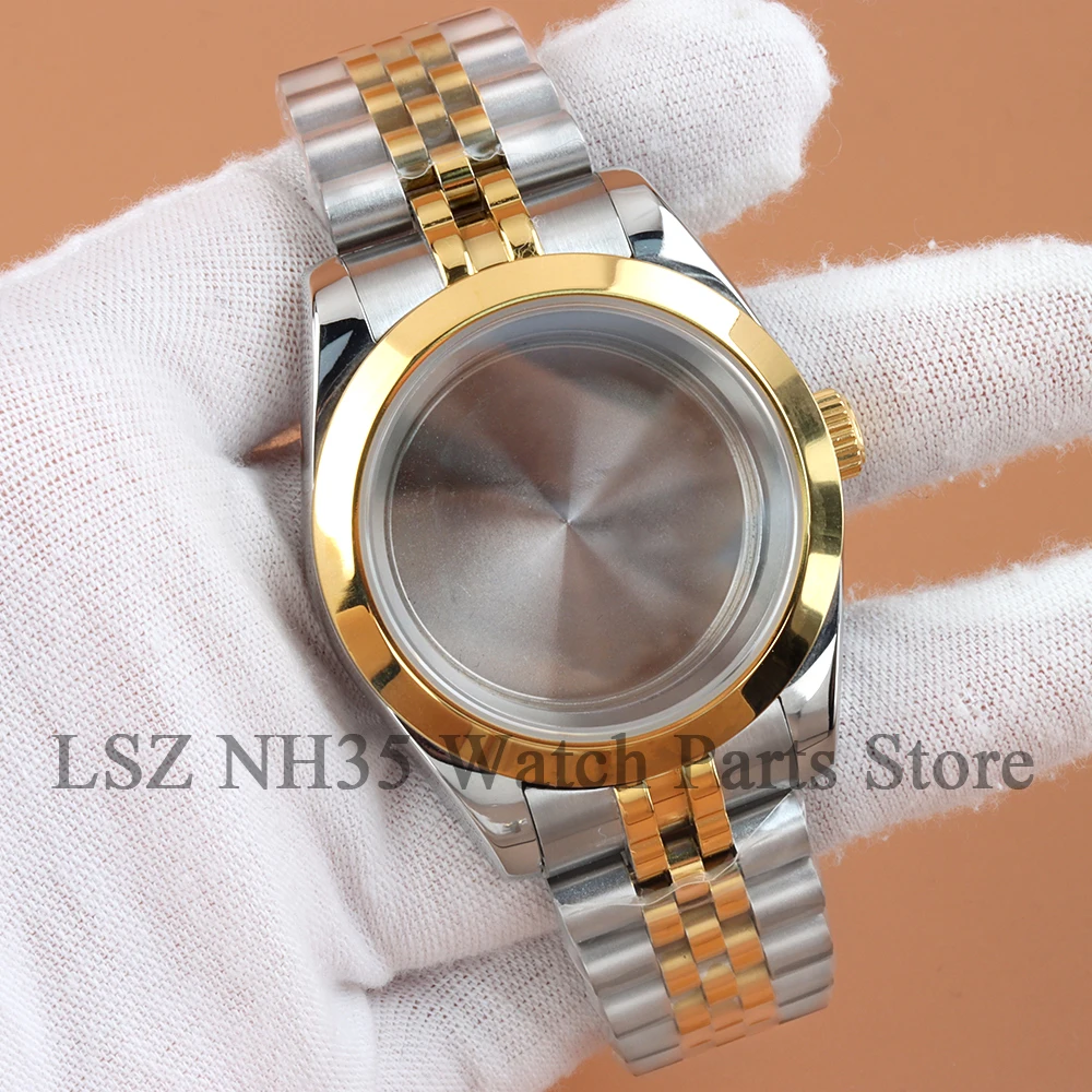 High Quaity 36/39MM Round Watch Case Solid Stainless Steel For Datejust NH35 NH36 Movement Jubilee Strap Bracelet 28.5mm Dial