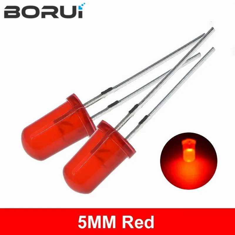 100pcs/lot 3mm 5mm LED Red Green Yellow Blue White F3 F5