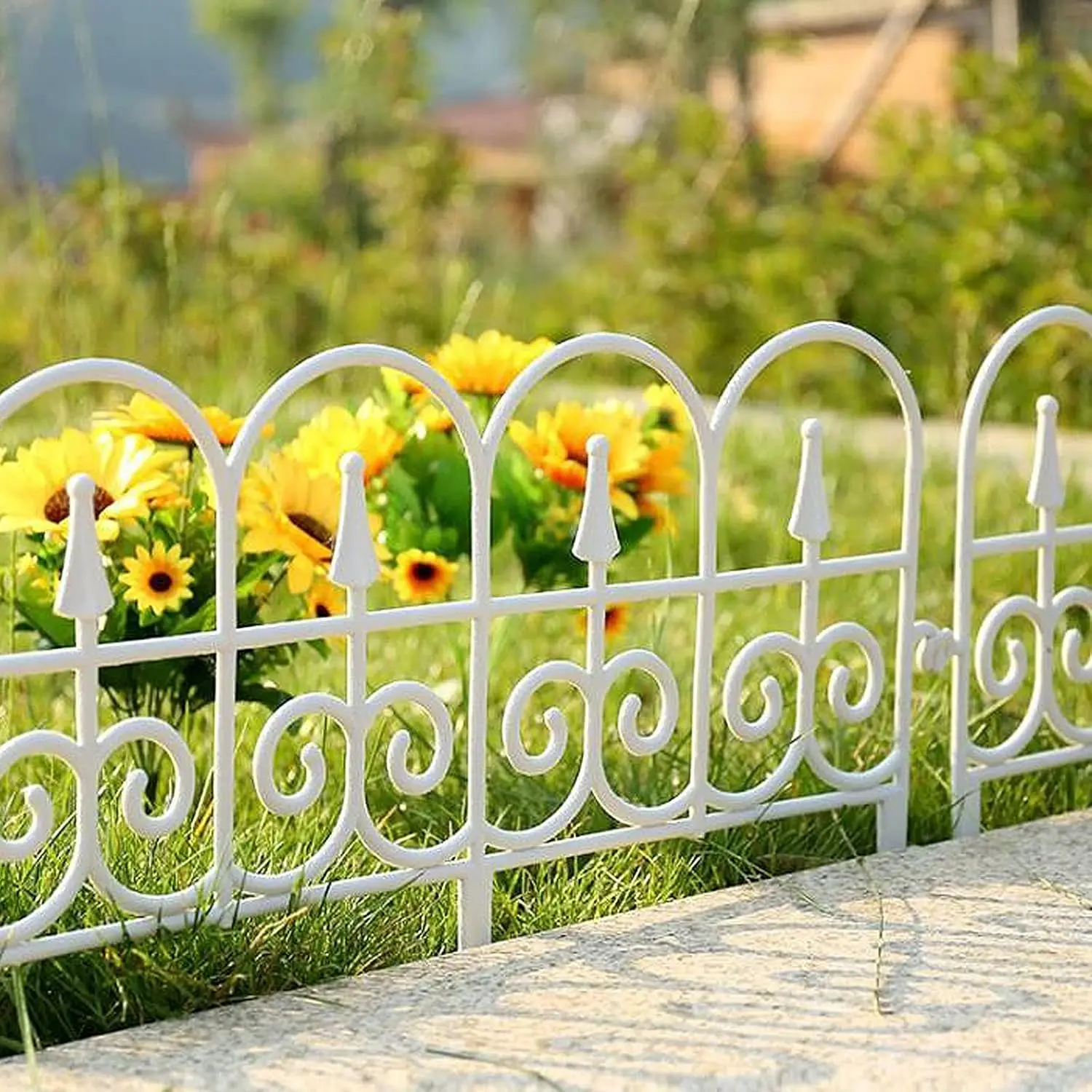 

Decorative Garden Fence, Folding Fence 23 X 13 H, 5 Panels Rustproof Bla Plastic Border Fence Edging, Flower Bed Edging For