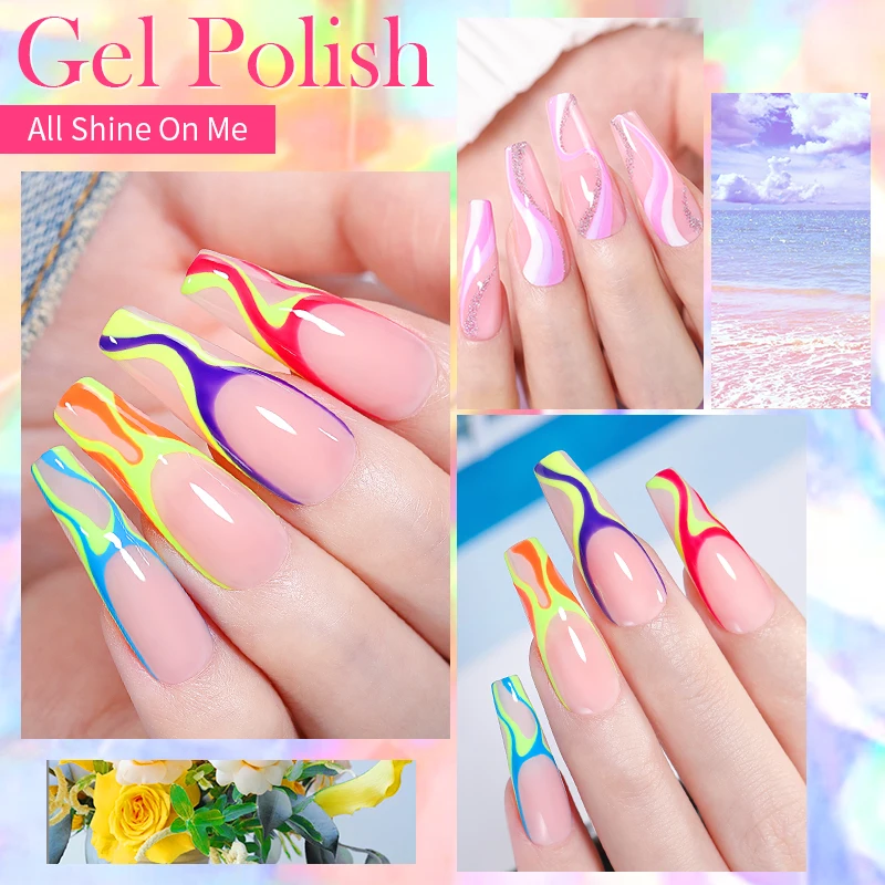 GEBOREN ZIEMLICH 15ml Tränken Weg Vom UV LED Gel Nagellack Hybrid Lack Nail art Maniküre 114 Farben Semi-permanent Basis Top Mantel