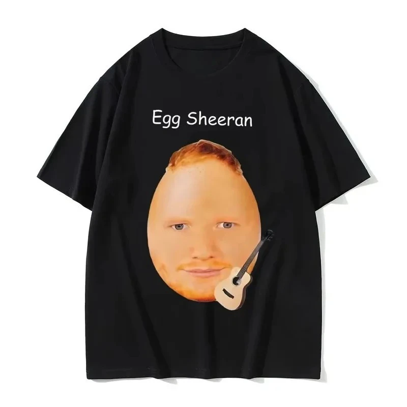 Funny Egg Ed Sheeran Meme T Shirts Men Women Fashion Casual Harajuku T-shirts Women's Crewneck Short Sleeve Street Harajuku Tops