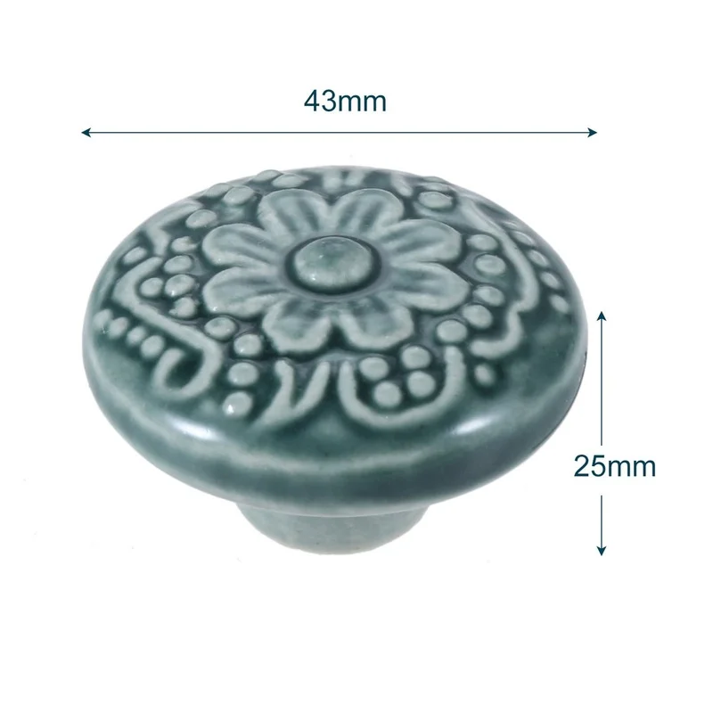 Handles 5 Colors for Drawer Closet Wardrobe Handle 1 Piece 43*25mm Ceramic Door Handle