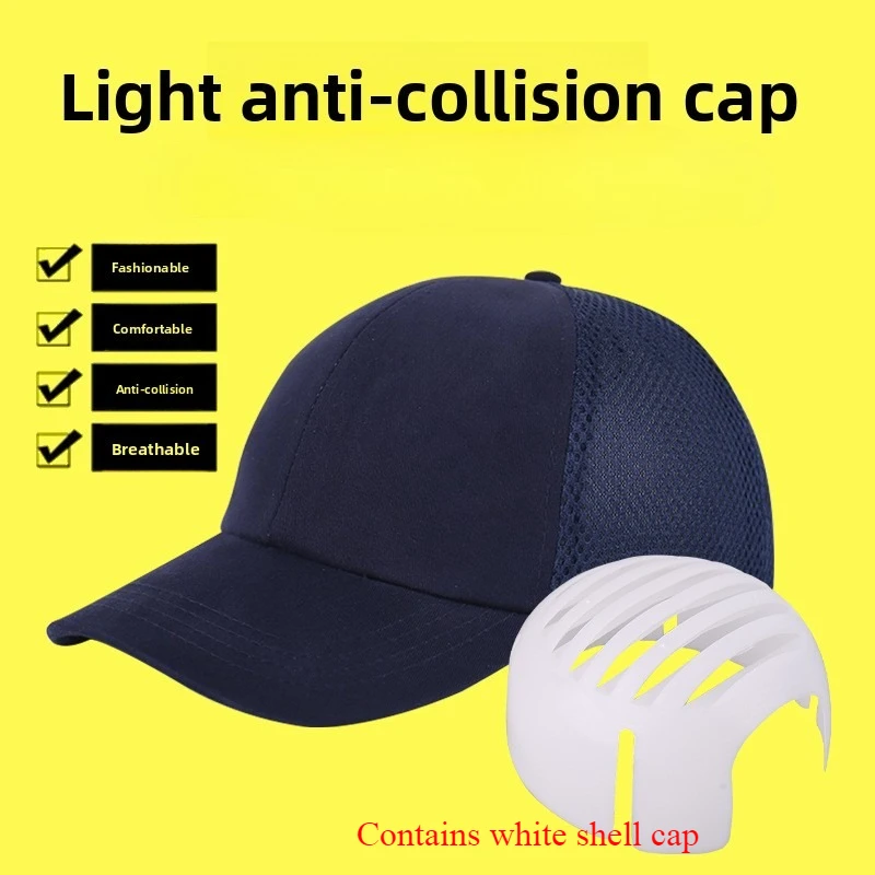 

Net Cloth Hi-Viz Anti-collision Hard Hat Work Safety Bump Cap Baseball Hat Style Helmet Head Protection Repairing