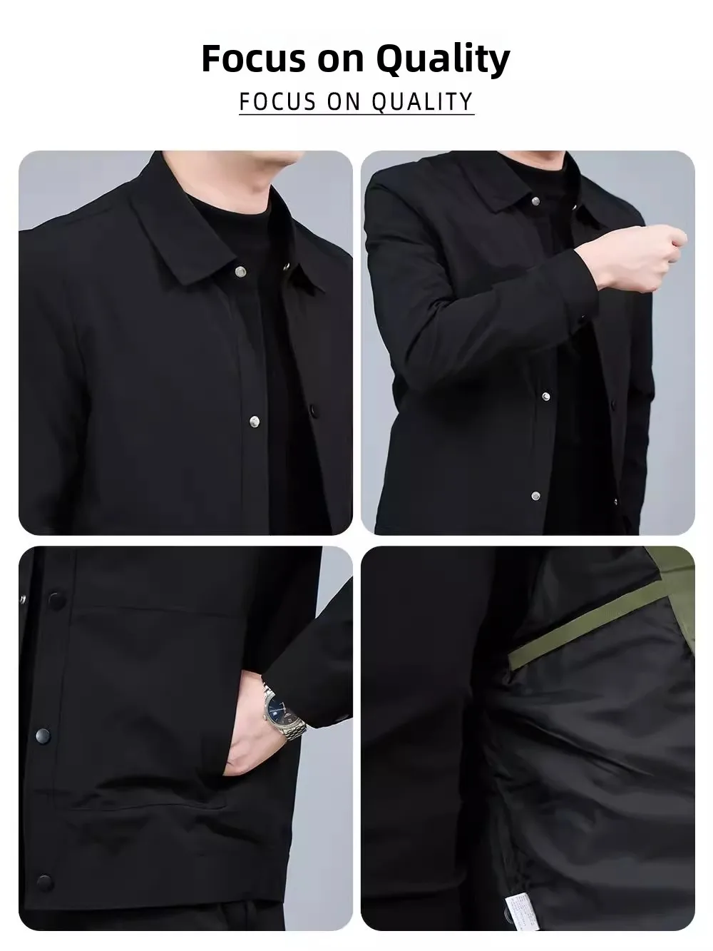 

Мужская зимняя куртка премиум-класса 2026 года: новая модель с утолщенным воротником, модный городской стиль, полиэстер