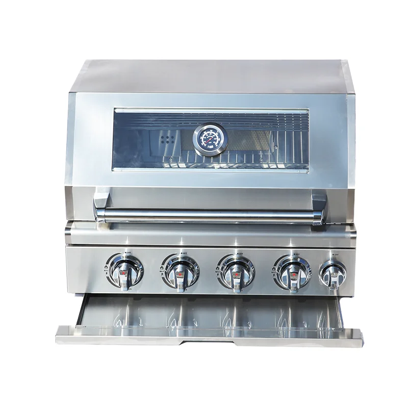 Outdoor BBQ High-Performance 4 Burners LP Gas Stainless Steel 304 Smokeless With Advanced Infrared Back Burner for Cooking