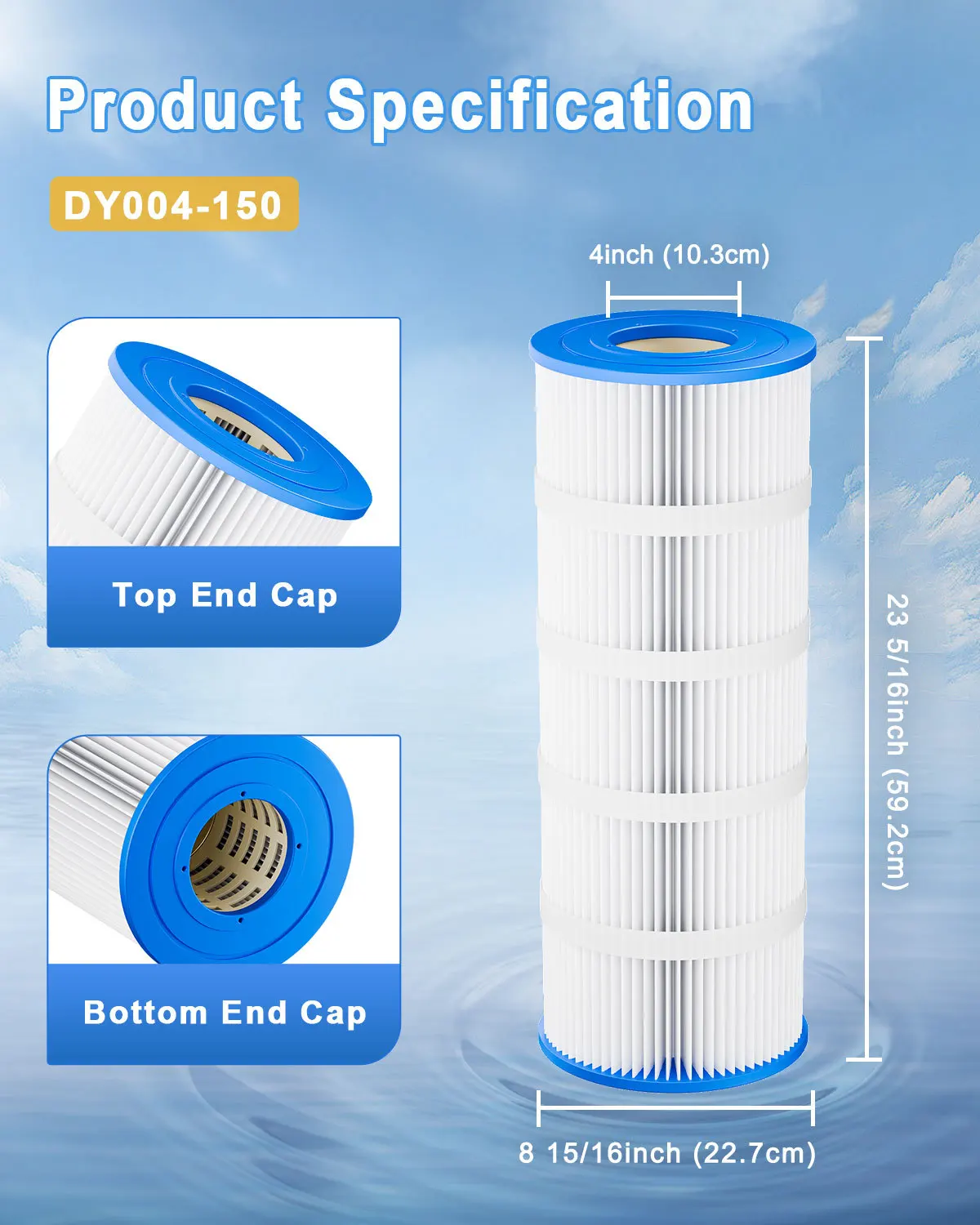 Pool Swimming Filter Cartridge 1 Pack 150 Sq.Ft Compatible with CS150 CC1500 CCX1500RE C-8414 FC-0822