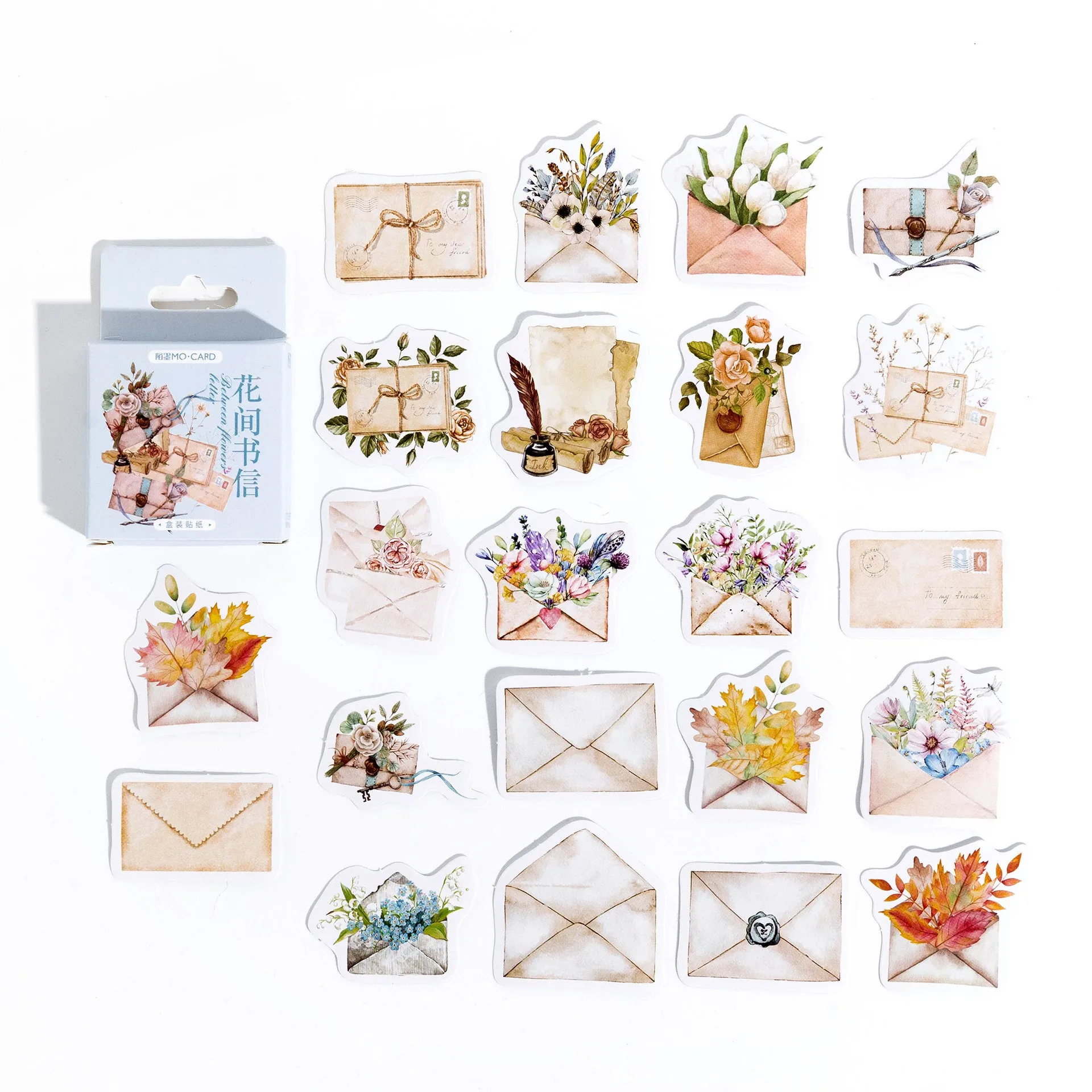 46 Pcs Flowers envelope Mini Paper Sticker Diy Diary Planner Decoration Sticker Album Scrapbooking Kawaii Stationery