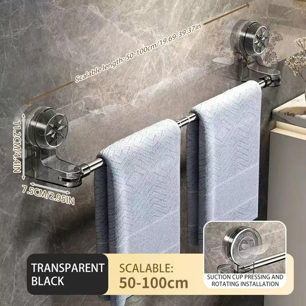Edelstahl-Saugnapf-Doppelstangen-Handtuchhalter, beschädigungsfreier, an der Wand montierter Doppelstangen-Badetuchhalter für nasse, trockene Handtücher