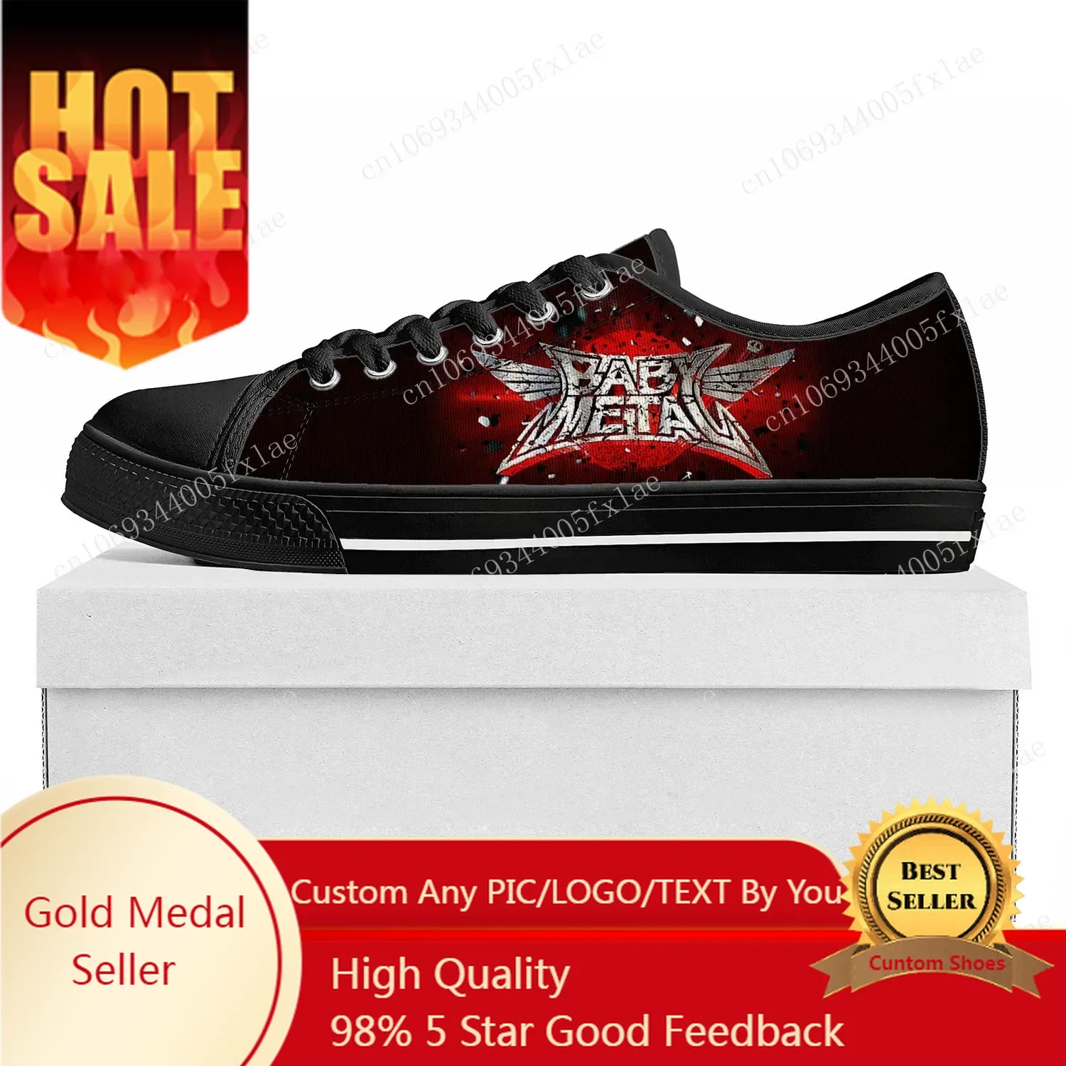 

Babymetal Rock Band Pop Fashion Low Top Sneakers Mens Womens Teenager Canvas Sneaker Couple Shoes Custom Shoe Black