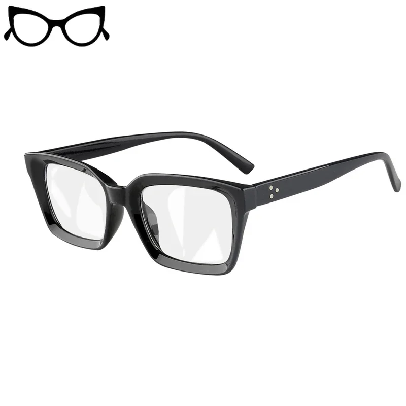 Large Square Frame Reading Glasses Classic Fashion Style Presbyopic Eyeglasses for Men and Women with Diopter +1.0to+4.0