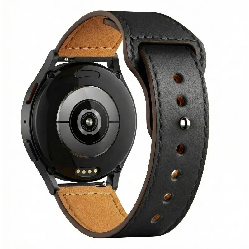 20mm 22mm Leather Strap For Samsung Galaxy watch 7/FE/6/5/4 40mm 44mm correa Bracelet for Huawei Watch GT GT5 46mm/4/3 Pro Bands image 4