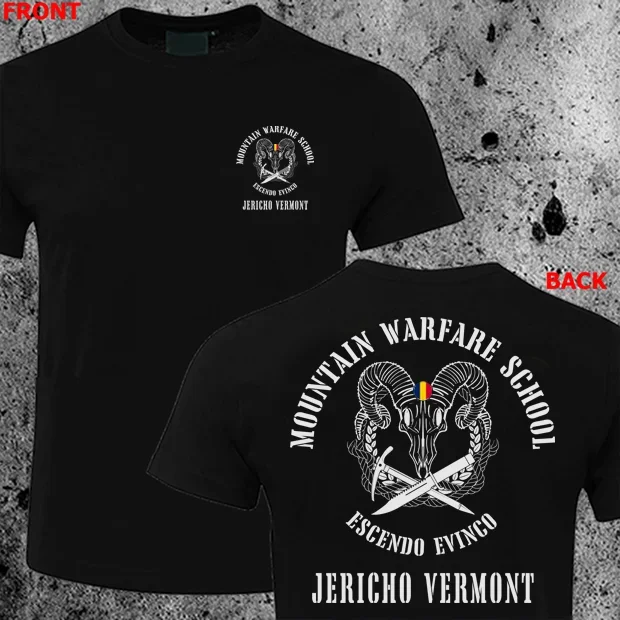 US Army Mountain Warfare School Training Center T-Shirt 100% Cotton O-Neck Short Sleeve Summer Casual Mens T-shirt Size S-3XL