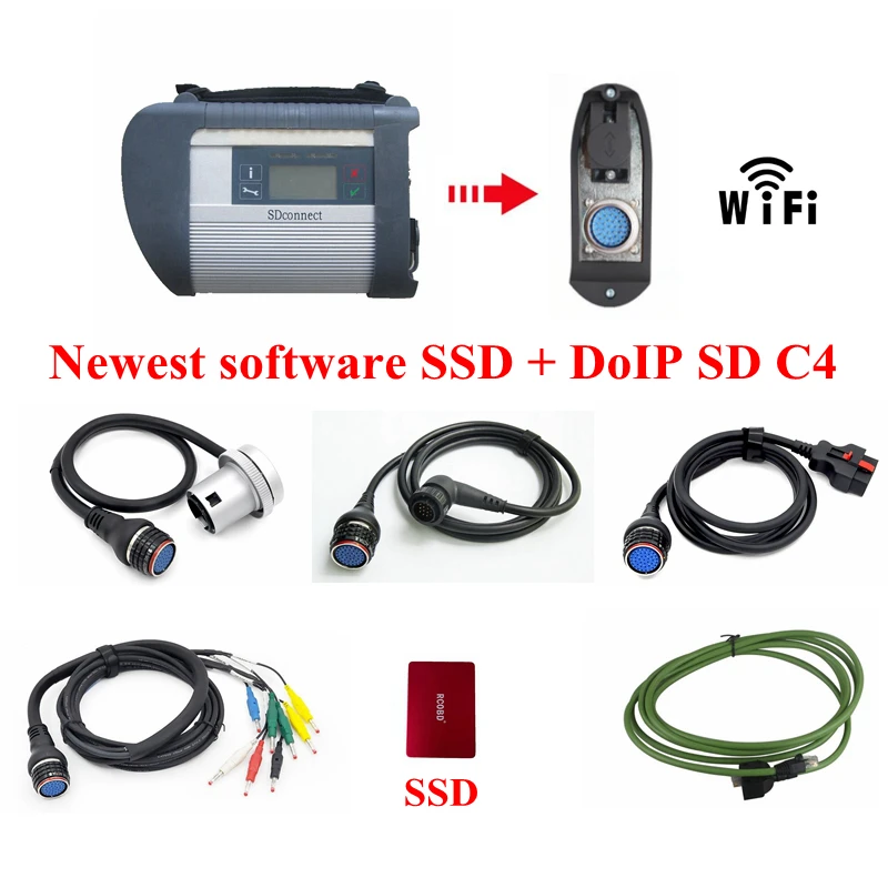 

Hot WiFi Mb Star C4 For Car Auto Diagnostic Tool sd connect DoIP V06/2024 Version SSD