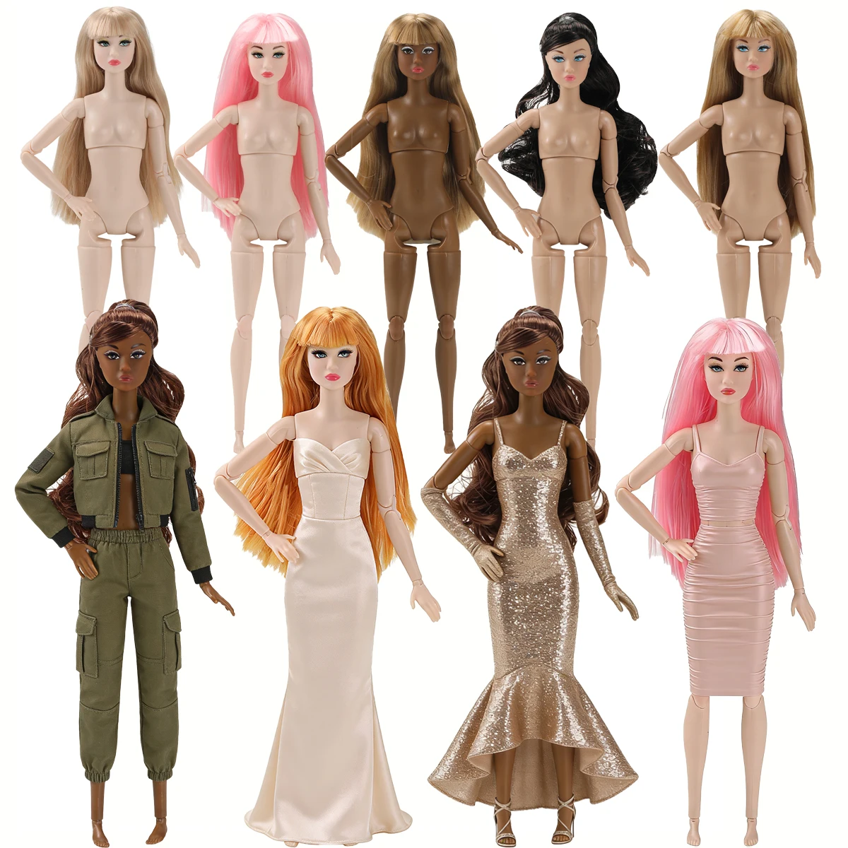 

1/6 Supermodel Doll Toy 30cm Jointed Movable Female Body+Head Exquisite Makeup Fashion Hair White/dark Skin Part Collection Gift