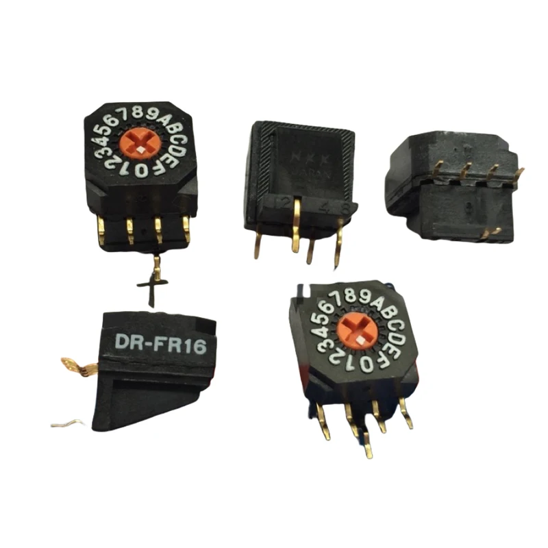 

1PCS/LOTS 100% Original Japan NKK DR-FR16H Side Adjustment 0-F/16 Position Rotary Coded Dial Pushbutton Switches 4:1 Vertical