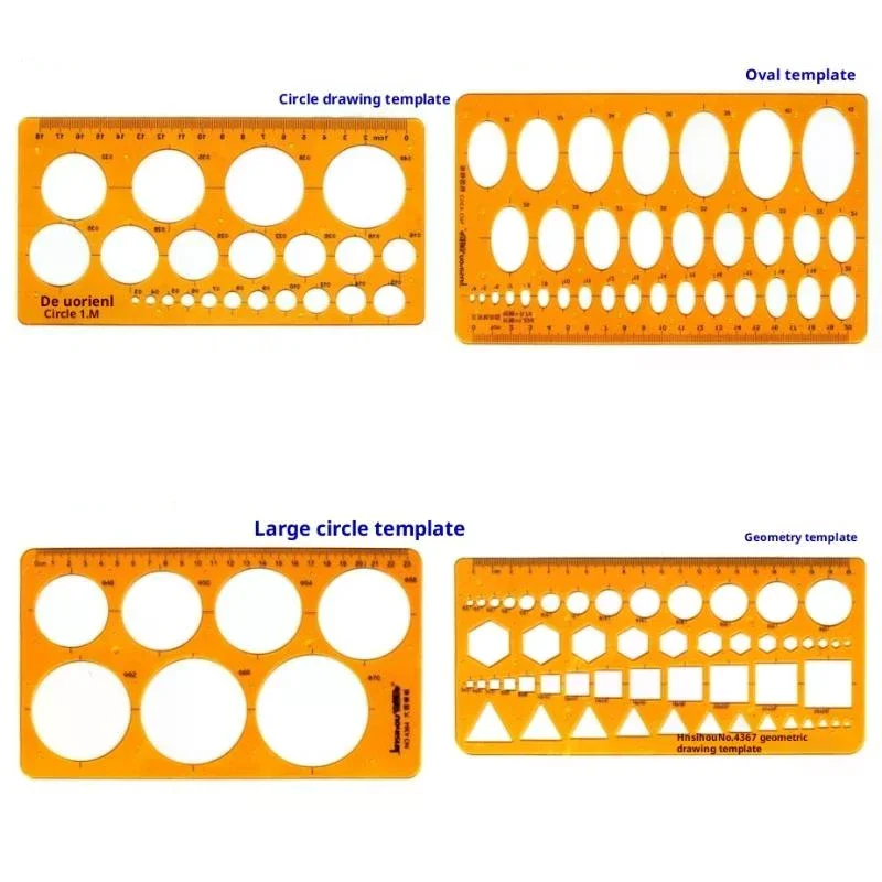 Template Measuring Ruler Circular Oval Ruler Durable K Resin Drawing Design Furniture Architect Template Drafting Ruler