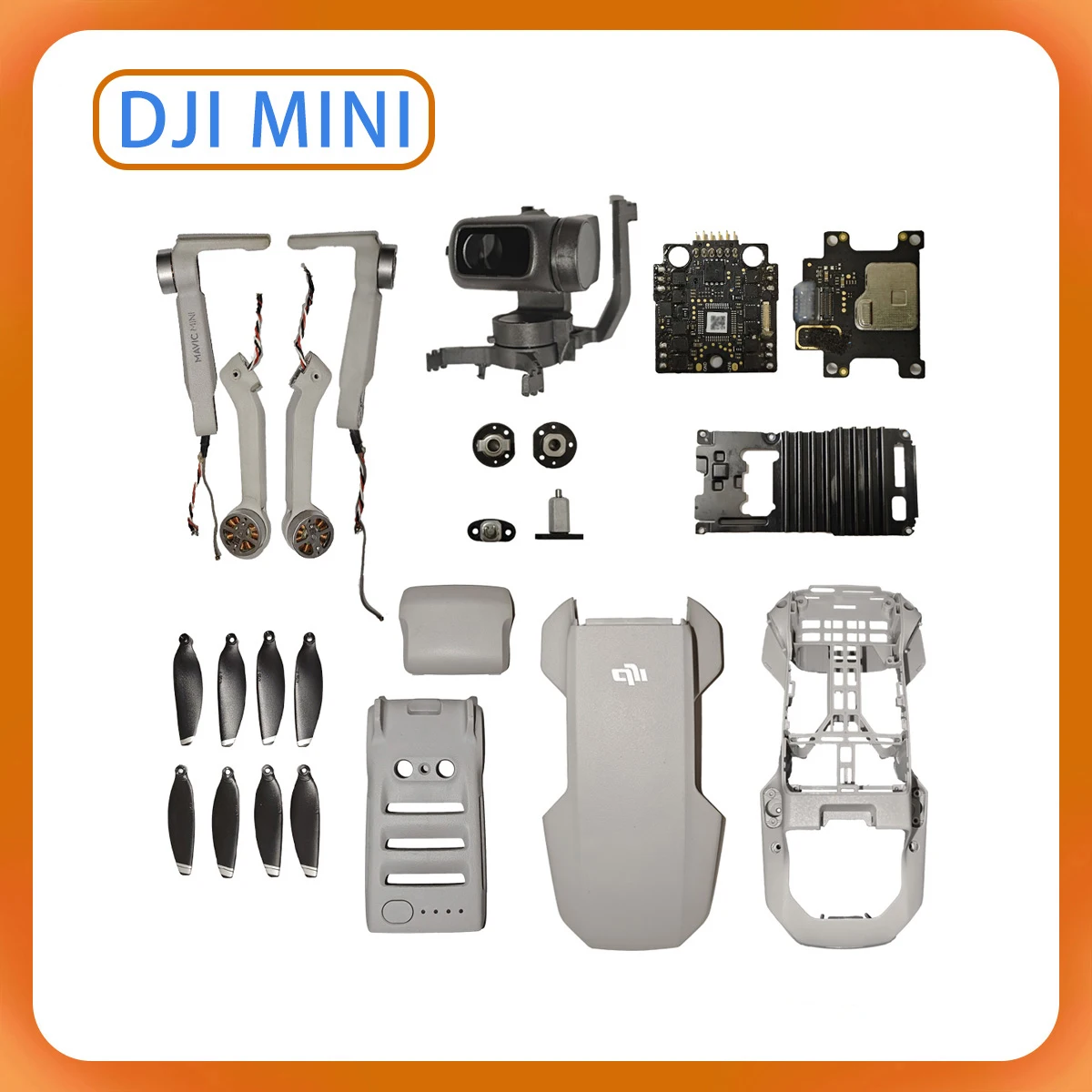 Original Mini1 Gimbal Axis Arm Yaw Motor, Body Shell, Arm Shell, Camera Lens, Coaxial Cable, GPS ESC, for DJI MINI2