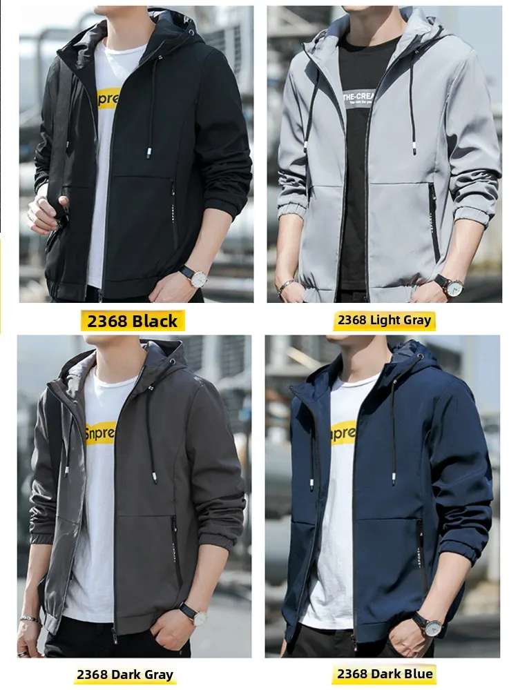 

Lei Men's Hoodie Jaet Spring Autumn New Sle Trendy Korean Workwear Mid-Youth Haome Color Casual Outerwear