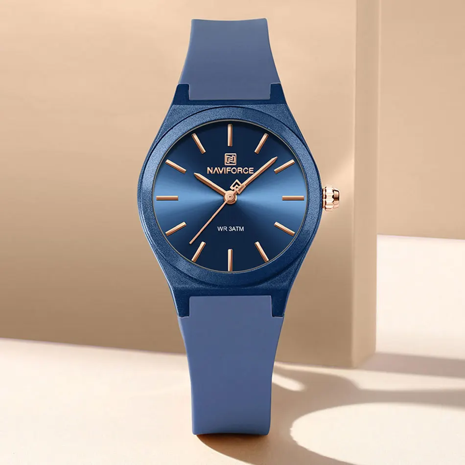 NAVIFORCE Women Watch Watches Quartz Sport Soft Silicone Strap Lady Fashion Dress Wristwatch Simple Clock Gift Relogios Feminino
