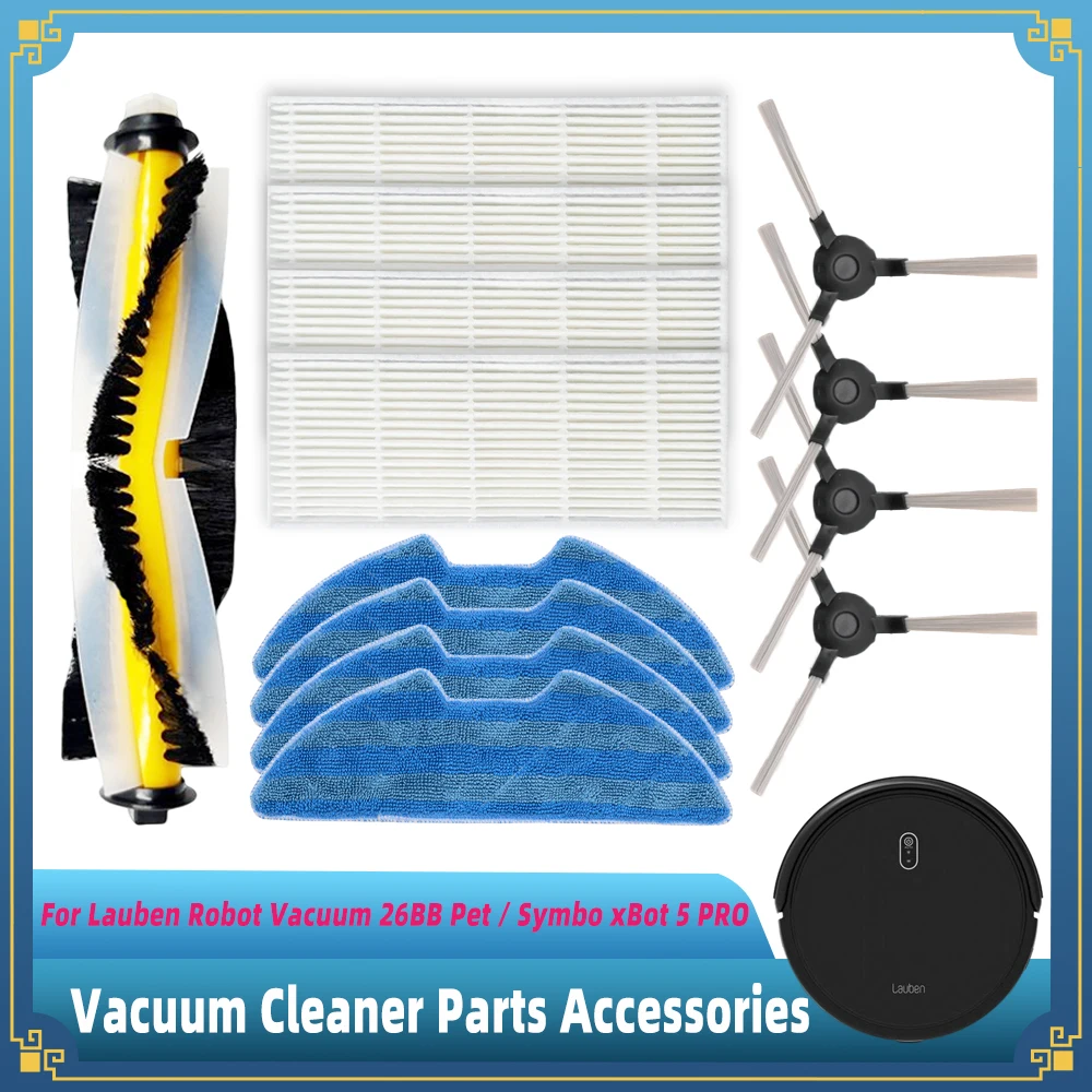 

For Lauben Robot Vacuum 26BB Pet / Symbo xBot 5 Pro / Kitfort KT-552 Main Side Brush Hepa Filter Mop Accessories Spare Part