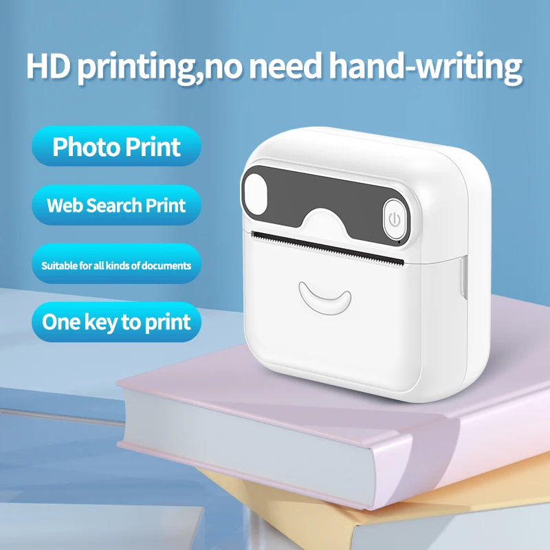 A32 mini HD printer portable sticker label Printer Bluetooth pocket thermal printer with paper for student note inkless printing