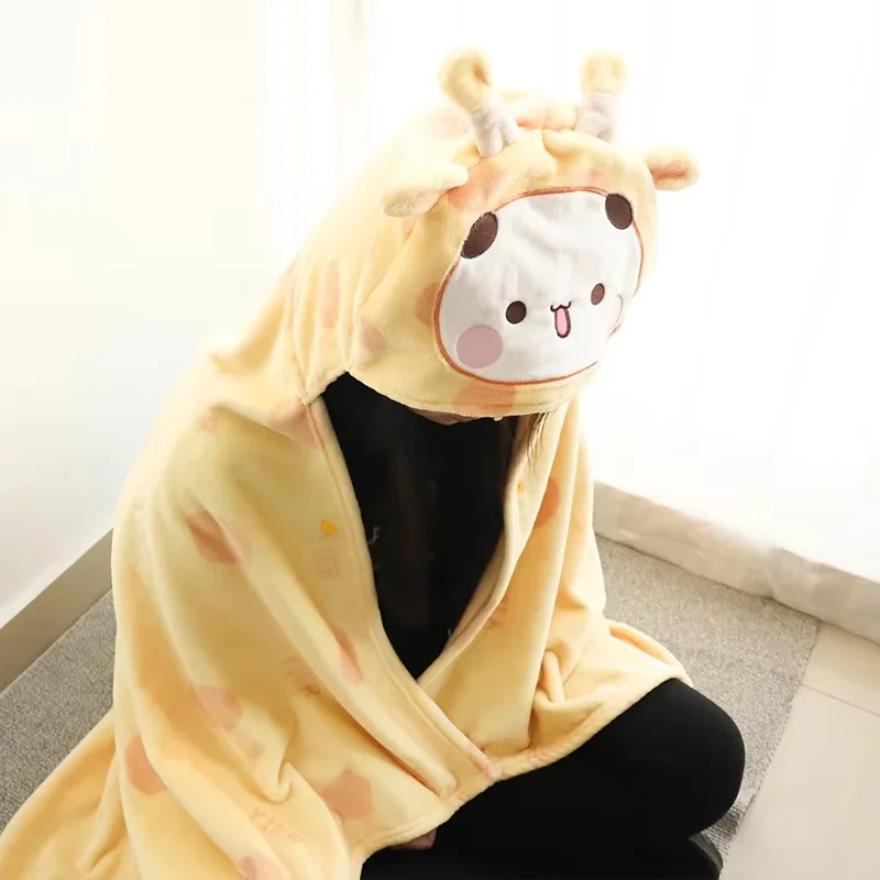 

Soft Flannel Bubu & Yier Panda Throw Blanket, Adorable Bubu & Dudu Cape Blanket, Office, And Travel, Perfect Gift For Fans
