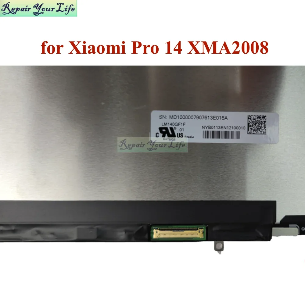 Imagem -03 - Montagem de Toque de Tela Lcd para Notebook Xiaomi Pro 14 Matrix 40pin Xma2008-al ad ec b Lm140gf1f01